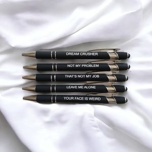 5 Pcs. Funny Sarcastic Ballpoint Pens, Office Snarky Touch Screen Stylus Pen